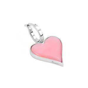 Brinco Friburgo Coração com Opala Rosa